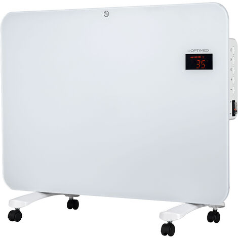 [JAMAIS UTILISÉ] Convecteur mobile blanc 1500W, 3 niveaux de chauffage, minuterie 24h et mode Eco, rŽsistant ˆ l'eau norme IPX4, avec telecommande   OCE-E01-1500B OPTIMEO (Marque franaise)