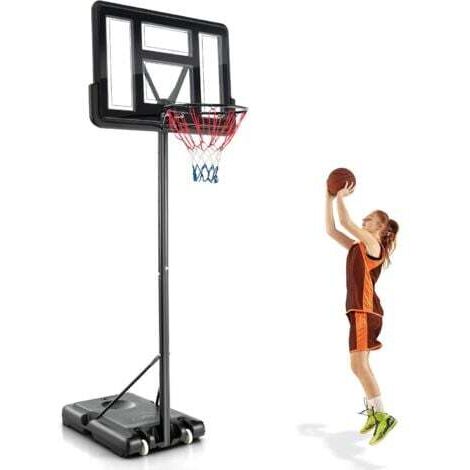 [JAMAIS UTILISÉ] COSTWAY Canasta de Baloncesto Exterior, Altura Ajustable de 12 Niveles, 1,3 a 3,05m, Móvil con Ruedas, Base Rellenable, Canasta Baloncesto Adultos y Niños