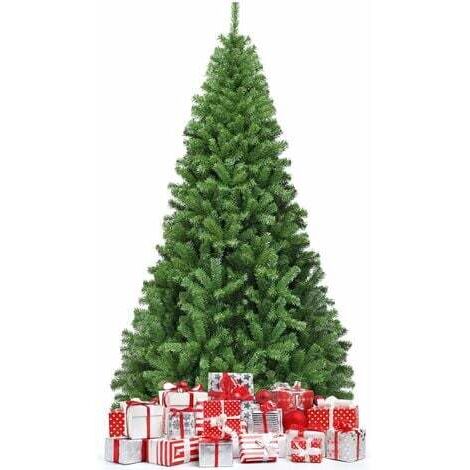 [JAMAIS UTILISÉ] COSTWAY Sapin de Noël Artificiel 225CM, Aiguilles en PVC avec 1346 Branches Pied Métallique Solide, Arbre de Noël Idéal pour Maison,Bureau,Magasins Hôtels, Vert