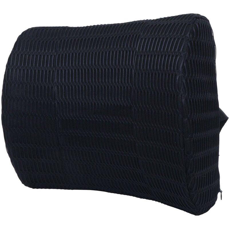 Jamais utilisé] Coussin lombaire HHG 675, coussin dorsal soutien lombaire, mousse à mémoire de forme tissu/textile lavable ceinture de fixation noire