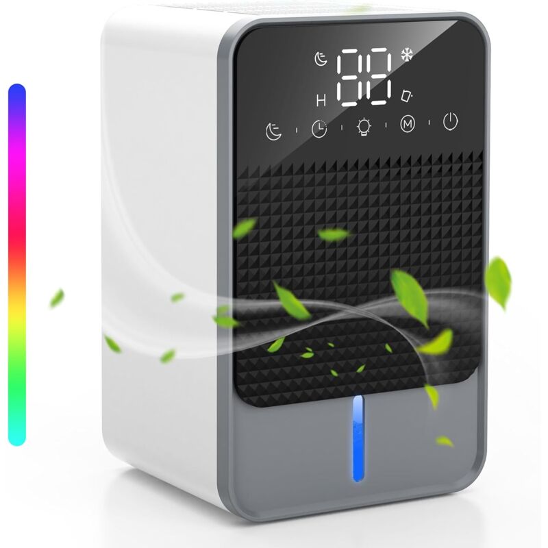 Jamais utilisé] Deshumidificateur d' air Electrique, 1500ml Déshumidificateur Silencieux avec 2 Vitesses Arrêt Automatique Minuterie