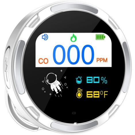 [JAMAIS UTILISÉ] Detecteur Monoxyde Carbone Détecteur CO2 Moniteur Qualité, 6 en 1 Détecteur Monoxyde de Carbone CO2 Alarme Moniteur de Dioxyde de Carbone CO2 Monitor HCHO TVOC Température Humidité