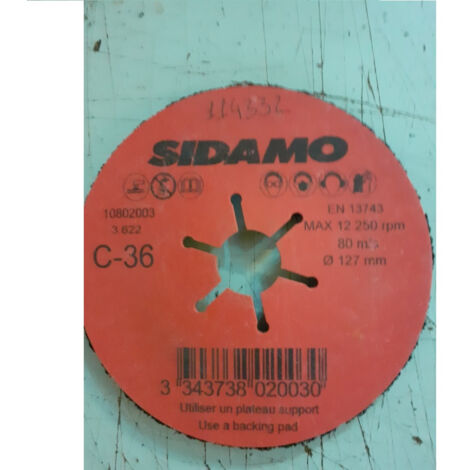 [JAMAIS UTILISÉ] Disque Sidamo semi-flexible SIDAFLEX D.125x22,23 C Grain 36 carbure
