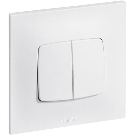 [JAMAIS UTILISÉ] Double interrupteur va et vient 10A complet - Neptune - Blanc - Legrand