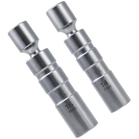 [JAMAIS UTILISÉ] Douille bougie 14mm / clé à bougie 16mm, 2 pièces de clé à bougie, outil spécial pour automobiles, douille à bougie pivotante à paroi mince 12 pans 3/8 pouces CR-V –