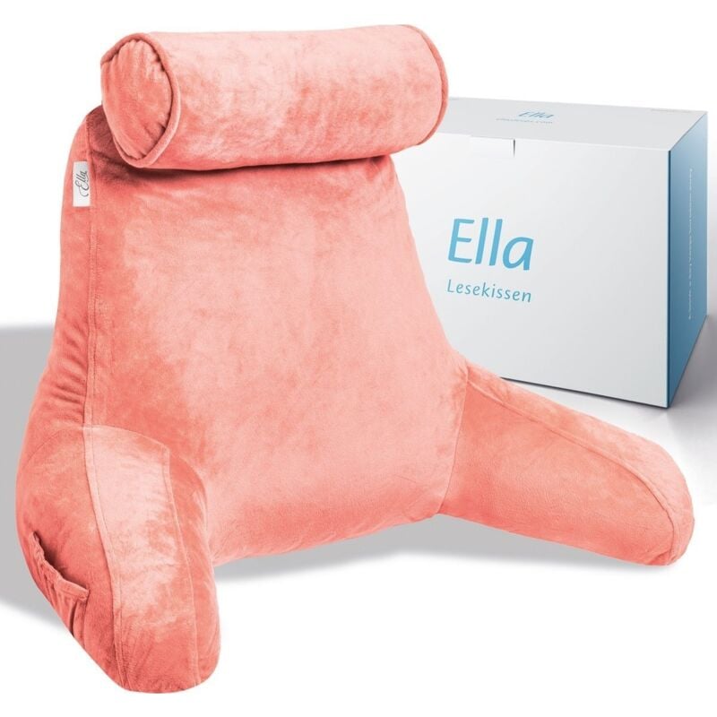 Jamais utilise] Ella Ella Coussin de lecture avec rouleau pour la nuque - Coussin de relaxation - Coussin de siège - Soutien du bas du dos - Coussin