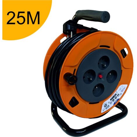 [JAMAIS UTILISÉ] Enrouleur 25m H05VV-F 3G1.5 - 4 prises 16A - garantie 2 ans