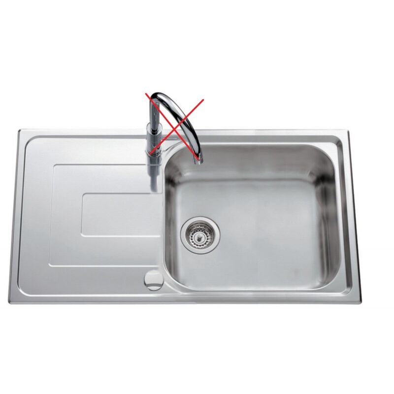 Aquatop - jamais utilise] Évier à Encastrer de Cuisine Portofino Inox 1 Bac et 1 Égouttoir - EV48011