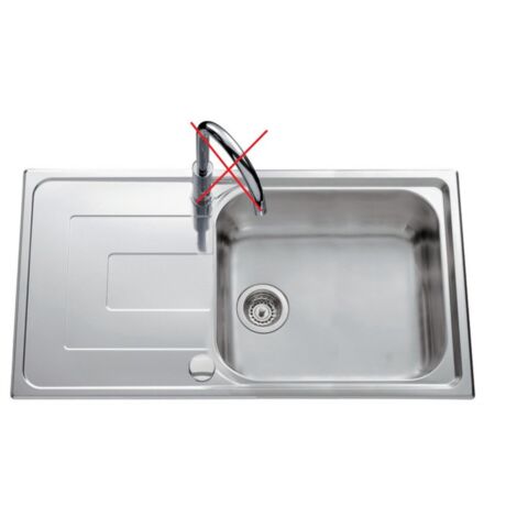 [JAMAIS UTILISE] Évier à Encastrer de Cuisine AQUATOP Portofino Inox 1 Bac et 1 Égouttoir - EV48011