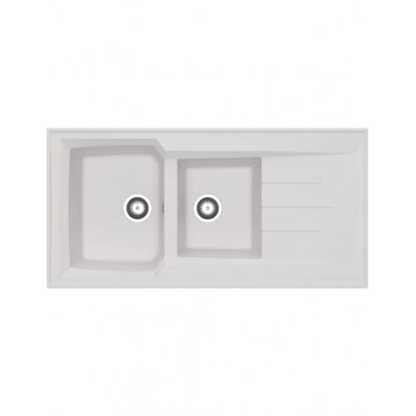 [JAMAIS UTILISE] Évier à Poser ALTERNA Primeo 2 Cuves en Résine 1200x600x30mm Blanc - 7696961