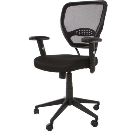[JAMAIS UTILISÉ] Fauteuil/chaise de bureau Seattle, charge 150kg, tissu, noir avec accoudoirs