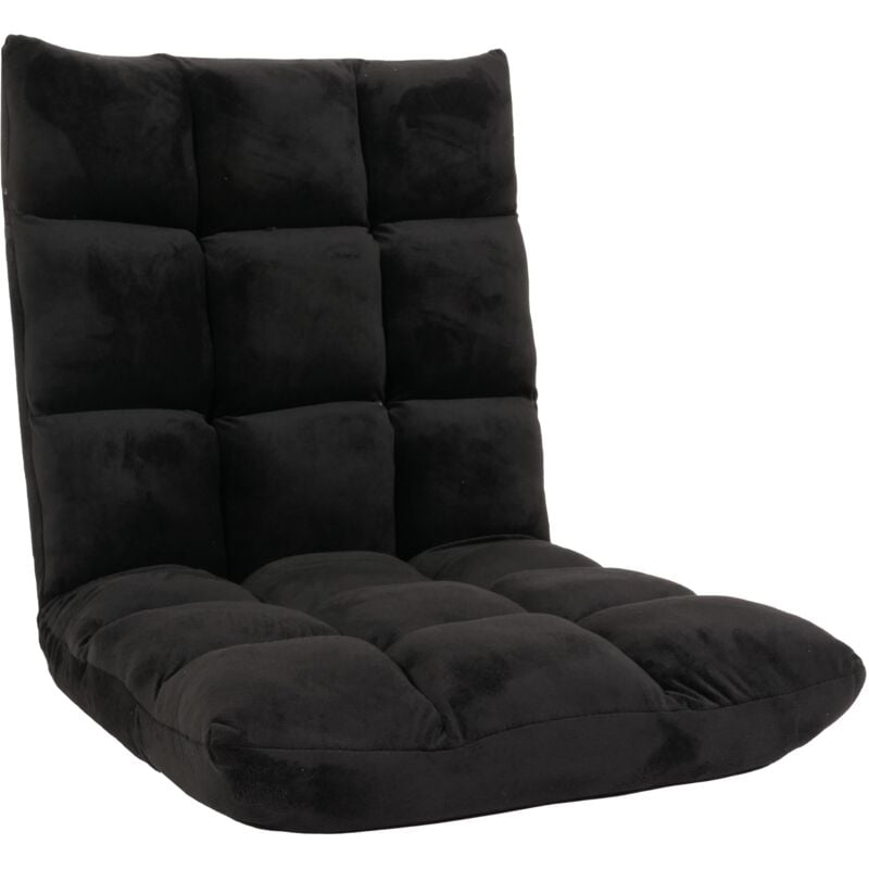 jamais utilisé] fauteuil de sol hhg 904, fauteuil de relaxation coussin de sol fauteuil pliant 6 positions de relaxation, structure stable en velours