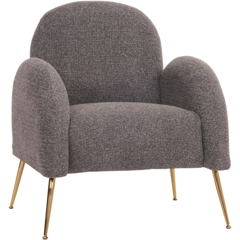Jamais utilisé] Fauteuil Lounge HHG 262, Fauteuil Cocktail, Retro Nosagfederung Tissu/Textile Chenille, gris foncé