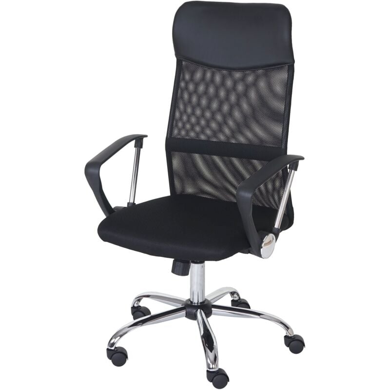 [JAMAIS UTILISÉ] Fauteuil/siège de bureau Oslo, ergonomique, simili-cuir/filet, noir