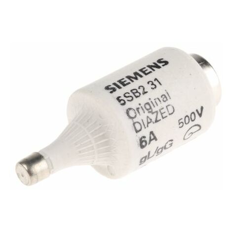 [JAMAIS UTILISÉ]  Fusible de type DIAZED Siemens, 6A, taille DII, gG, 500V c.a.