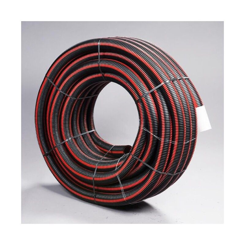 Jamais utilise] Gaine Jano Quattroflex 50M Noire Bandes Rouges Ø75mm - 1779046