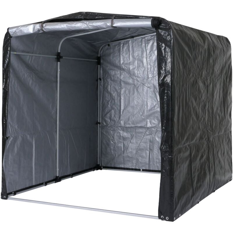 [JAMAIS UTILISÉ] Garage à vélos HHG-450, garage en film plastique Garage de rangement Tente de garage, alu protection UV imperméable, 201x201x201cm,