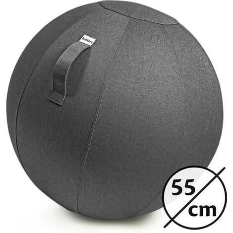 [JAMAIS UTILISÉ] générique Backerz® Sitting Ball Office and Home 55 CM - Luxury Yoga Ball - Sitting Ball with Sleeve - Ergonomic Office Chair Ball - Linen Anthracite