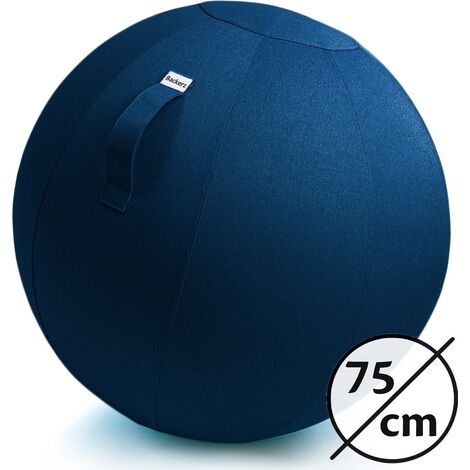 [JAMAIS UTILISÉ] générique Backerz® Sitting Ball Office and Home 75 CM - Luxury Yoga Ball - Sitting Ball with Sleeve - Ergonomic Office Chair Ball - Linen Dark Blue