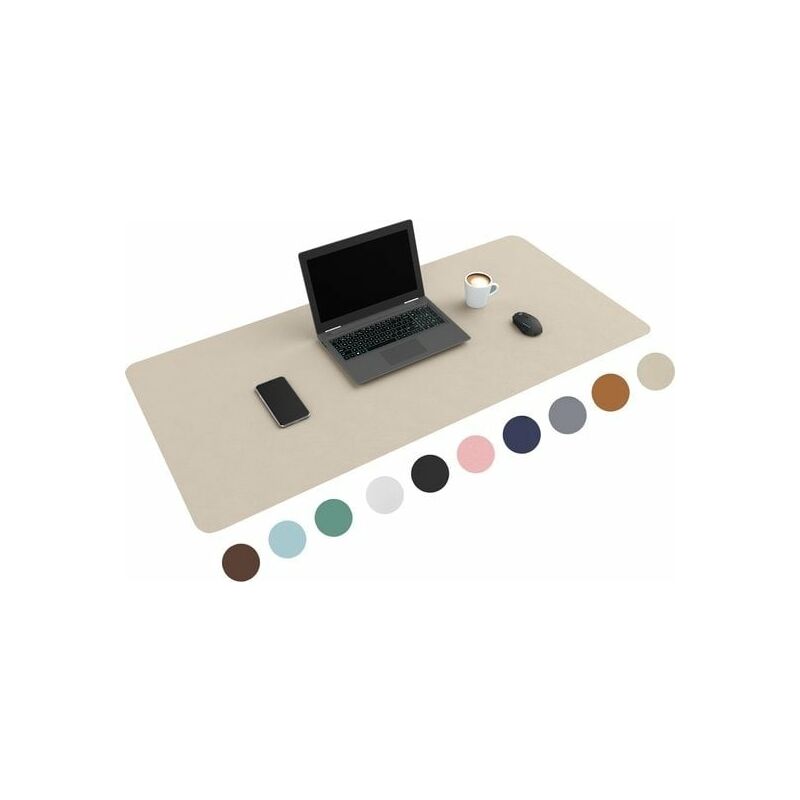 [jamais utilise] générique wurk professional desk pad leatherette - organiseur de bureau - inclut un clip pour câble - beige - 120x60