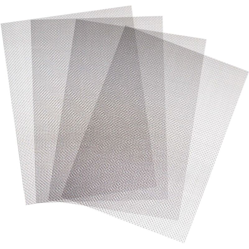 [JAMAIS UTILISÉ] Grillage Fine Maille Inox Tissu de Treillis Métallique 1mm Pour Porte Fenêtre Anti Rongeur Insecte Serpent 300 x 210mm 4 Pièces