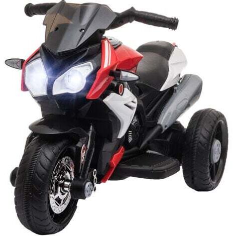 [JAMAIS UTILISÉ] HOMCOM Moto Elettrica Bambini 3-5 Anni con Luci Musica Batteria 6V Nera e Rossa