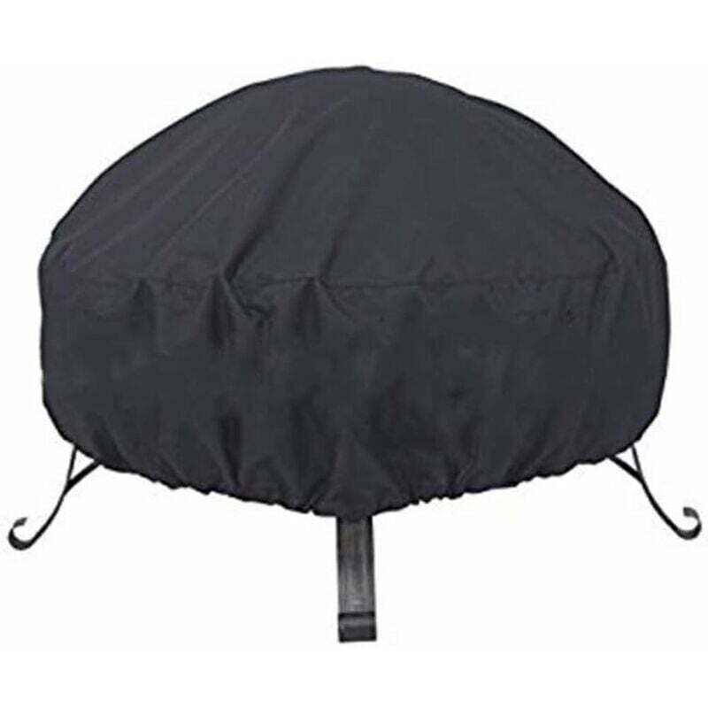 [JAMAIS UTILISÉ] Housse De Protection Multi-Usage Pour Brasero Rond Noir Étanche À La Poussière Avec Cordon De Serrage Pour Poêle (L : 92 X 31 Cm)..