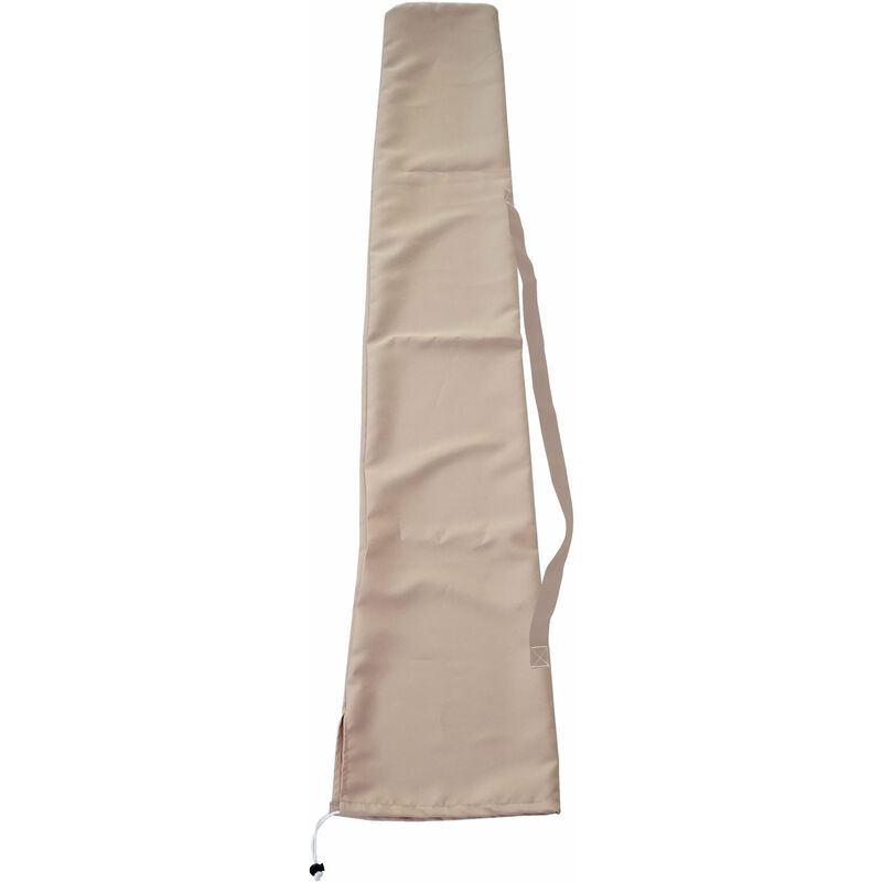 Jamais utilisé] Housse de protection pour parasol jusqu'à 2,70m, housse Cover avec cordon de serrage, crème - beige