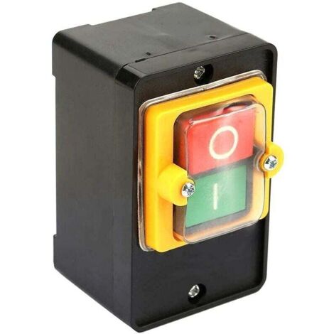 [JAMAIS UTILISÉ] Interrupteur à bouton Interrupteur de démarrage et d'arrêt du moteur AC220V/380V 10A bouton marche/arrêt étanche deux boutons avec support de boîte à poussière
