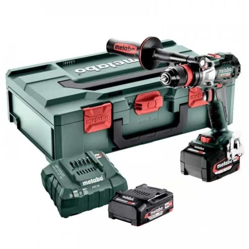 Perceuse À Percussion Metabo 18V Li-Ion (1X 5.2Ah + 1X 2Ah) Li-Power + Coffret Metabox Sb 18 Lt