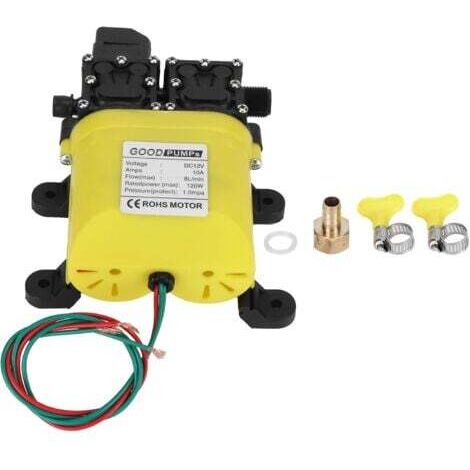 [JAMAIS UTILISÉ] Jeffergarden Pompe à haute pression à diaphragme 12V 120W 8L avec pompe d'injection d'eau automatique à connecteur en cuivre