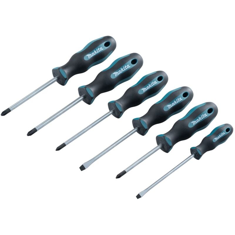 Makita Jeu De 6 Tournevis 2 Sl + 2 Ph + 2 Pz E-10528