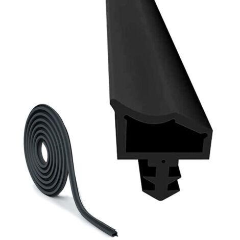 [JAMAIS UTILISÉ] Joint de Porte Caoutchouc Contre 10M, Bruit et la Poussière Joint Porte, Largeur de Rainure 4mm Profondeur Rainure 7mm Pliage Rainure 12mm (Noir)