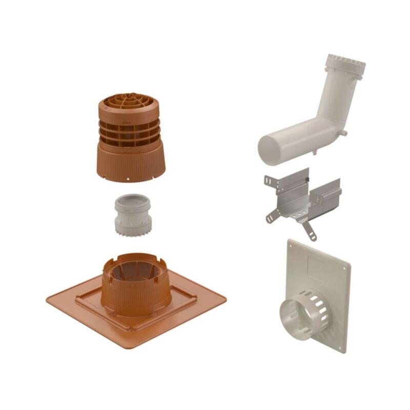 Jamais utilise] Kit Installation Entrée Murale Ubbink Chemilux Ocre ø80mm B32-B33 - 184462