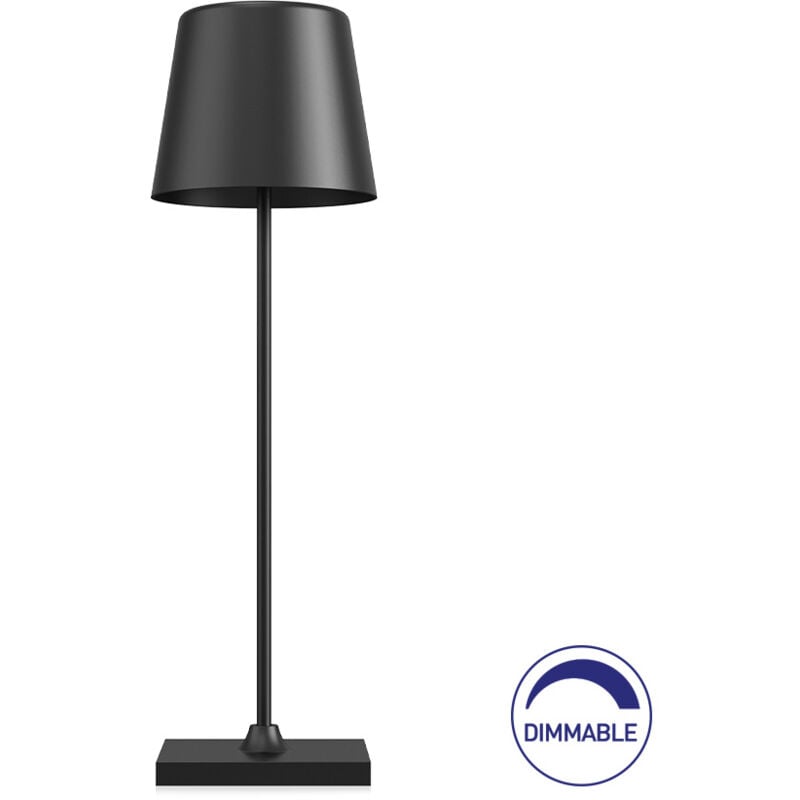 Lampe de table rechargeable noir 3W 3000K IP44