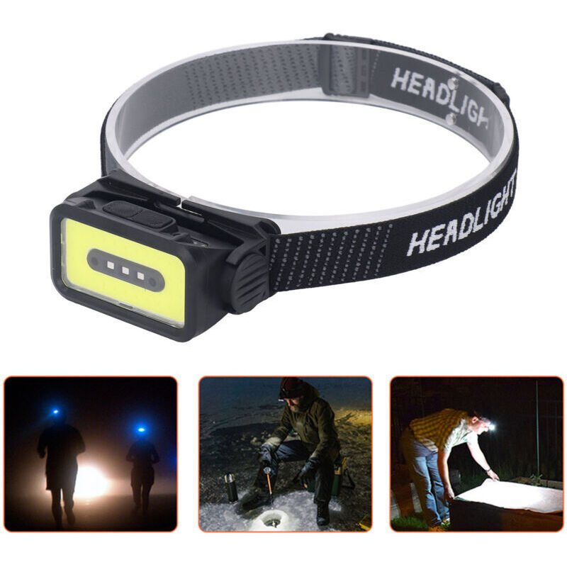 [JAMAIS UTILISÉ] Lampe frontale COB USB rechargeable avec source rouge Lampe frontale LED pour randonnée en plein air, course à pied, accessoires de