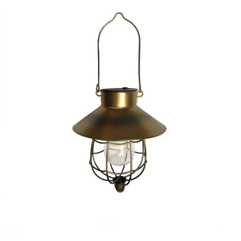 [JAMAIS UTILISÉ] Lanterne solaire d'extérieur vintage en métal, lampe de jardin solaire avec lumières LED chaudes pour jardin, cour, patio, décoration d'arbre, éclairage solaire, bronze