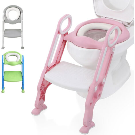 [JAMAIS UTILISE] LifeGoods Réducteur de toilettes LifeGoods - Pot pour enfant - 2 à 7 ans - Rose/Blanc