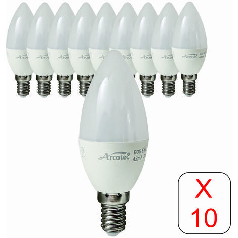 [JAMAIS UTILISÉ] Lot de 10 ampoules LED E14 flamme 4,9W 470Lm 3000K - garantie 2 ans
