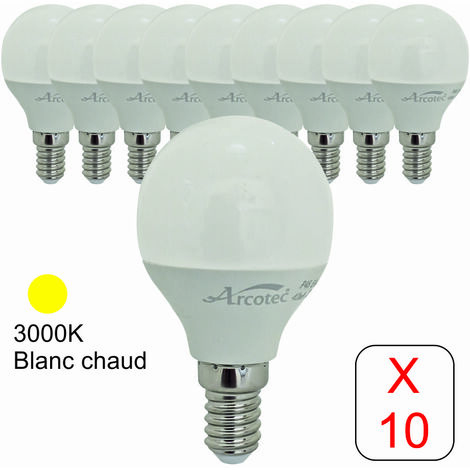 [JAMAIS UTILISÉ] Lot de 10 ampoules LED E14 sphérique 4,9W 470Lm 3000K - garantie 2 ans