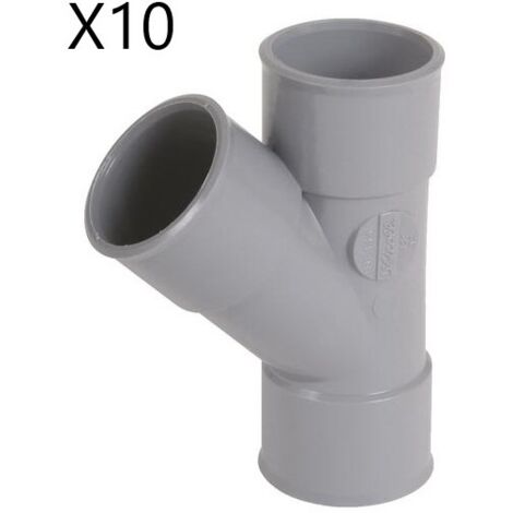 [JAMAIS UTILISE] Lot de 10 Culottes d'Embranchements PVC Femelle/Femelle NICOLL BF144 Ø32mm 45° - 101514110