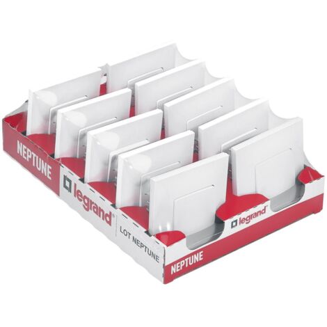 [JAMAIS UTILISÉ] Lot de 10 interrupteurs va et vients 10A complet - Neptune - Blanc - Legrand