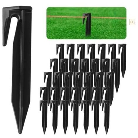 [JAMAIS UTILISÉ] Lot de 100 piquets de fixation pour câble périphérique de tondeuse robot-Piquets de fixation, sardines pour tente, piquet ancrage sol jardin，