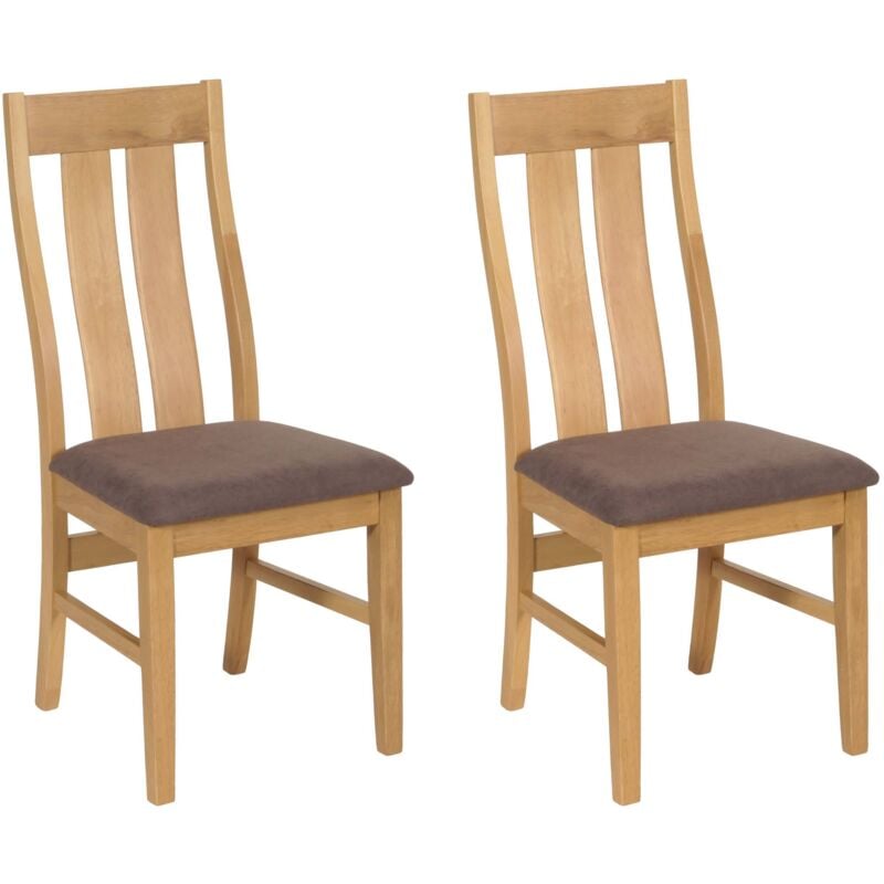 HHG - jamais utilisé] Lot de 2 chaises de salle à manger 675, chaise de cuisine fauteuil chaise, tissu/textile bois massif, structure claire, taupe