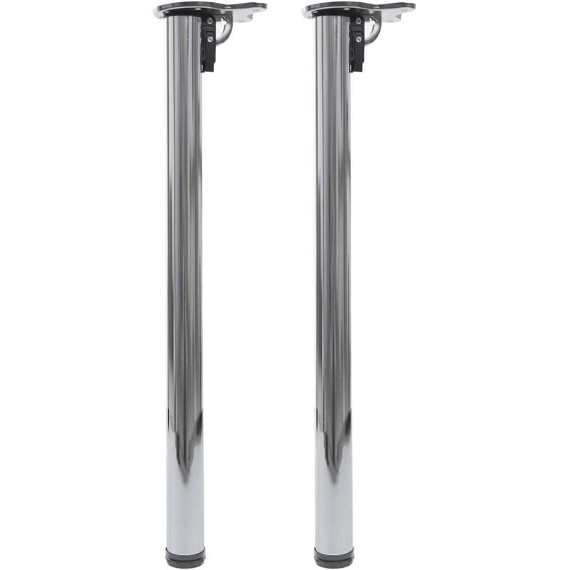 [JAMAIS UTILISÉ] Lot de 2 pieds de table HHG-040, pour bureau, pied de table à manger, structure de table, pliable 72 cm, aspect inox