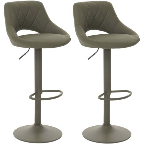 [JAMAIS UTILISÉ] Lot de 2 tabourets de bar HHG-920, chaise de bar tabouret de comptoir, repose-pieds pivotant, similicuir métal, vert