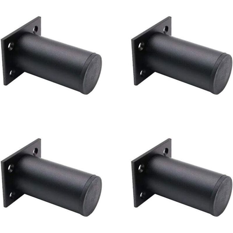[JAMAIS UTILISÉ] Lot de 4 pieds de meuble réglables en alliage d'aluminium noir mat 38 x 80 mm pour table basse d'armoire, jambe de support de canapé
