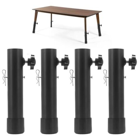 [JAMAIS UTILISÉ] Lot de 4 rallonges de pieds de table pliables - 20cm - Réglable en hauteur - Convient pour les tables pliantes droites ou incurvées (20 cm)