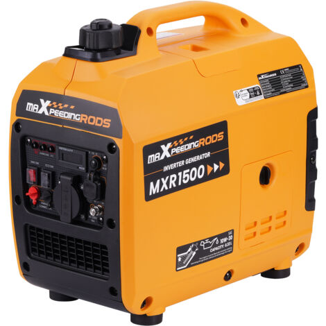 [JAMAIS UTILISE] Maxpeedingrods – Groupe électrogène inverter à essence 1200W – Silencieux 58dB – 230V 4 temps – Autonomie 7h – Léger 14kg pour camping et secours