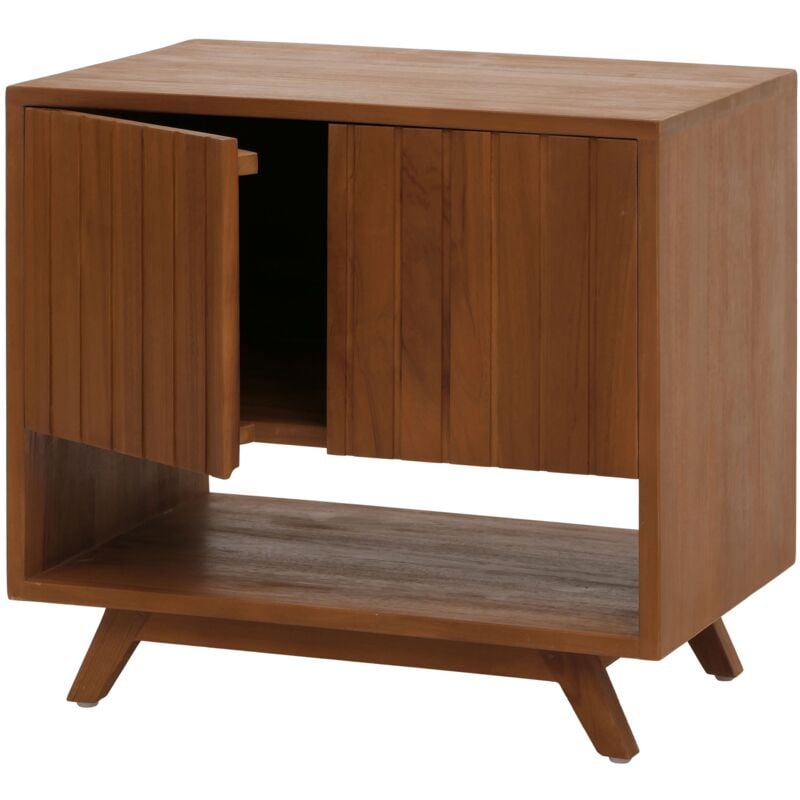 HHG - jamais utilisé] Meuble sous-lavabo en teck 778, meuble lavabo, teck de qualité B-Grade (bois de cœur, 20-30 ans), 61x65x40cm